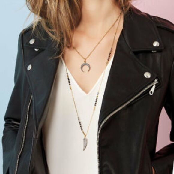 Stella & Dot - Rebecca Minkoff Collab - Janson Pave Horn Necklace Delicate - Picture 2 of 5